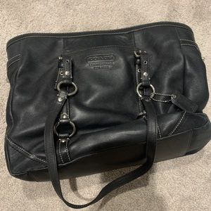 Coach black bucket handbag purse